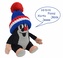 Krtek 20 cm mluvící, kulich modrý-trikolora, 1+, plyšová hračka