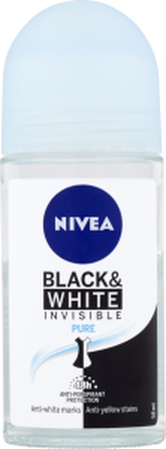 Nivea Black & White Invisible Pure kuličkový antiperspirant, 50 ml