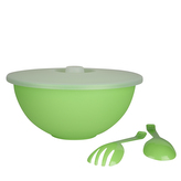 MISKA WEEKEND S VÍKEM A LŽÍCEMI NA SALÁT 26CM 3.6L ZELENÁ (041)