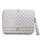 DKNY PU Leather Checkered Pattern and Stripe pouzdro na notebook 13/14" béžové