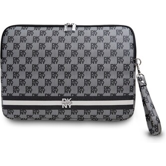 DKNY PU Leather Checkered Pattern and Stripe pouzdro na notebook 13/14" černé