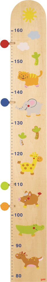GOKI Dřevěný růstový metr Kamarádi z džungle