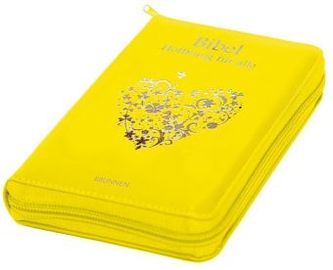 Bibel - Hoffnung für alle, Silberherz Edition, Kunstlederhülle mit Reißverschluss, gelb