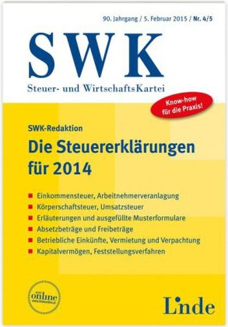 Die Steuererklärungen für 2014 (f. Österreich)