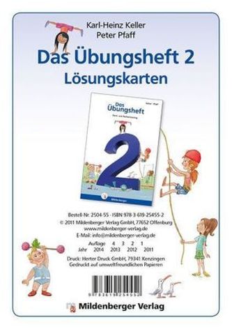 Klasse 2, Lösungskarten zur Selbskontrolle