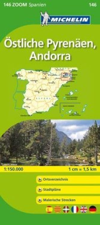 Michelin Karte Östliche Pyrenäen, Andorra. Pyrénées Orientales, Andorre