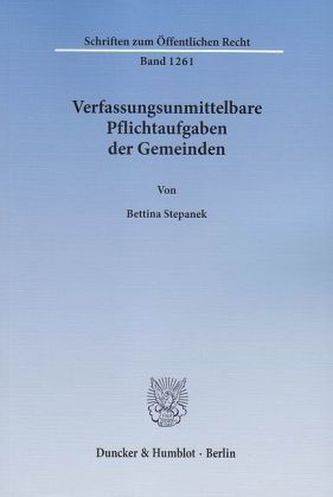 Verfassungsunmittelbare Pflichtaufgaben der Gemeinden