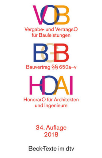 VOB, Vergabe- und VertragsO für Bauleistungen, HOAI HonorarO für Architekten und Ingenieure