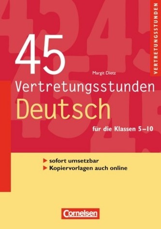 45 Vertretungsstunden Deutsch, für die Klassen 5-10