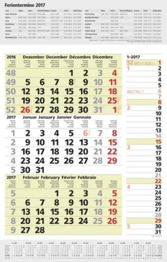 3-Monats-Planer Combi Grün 2017