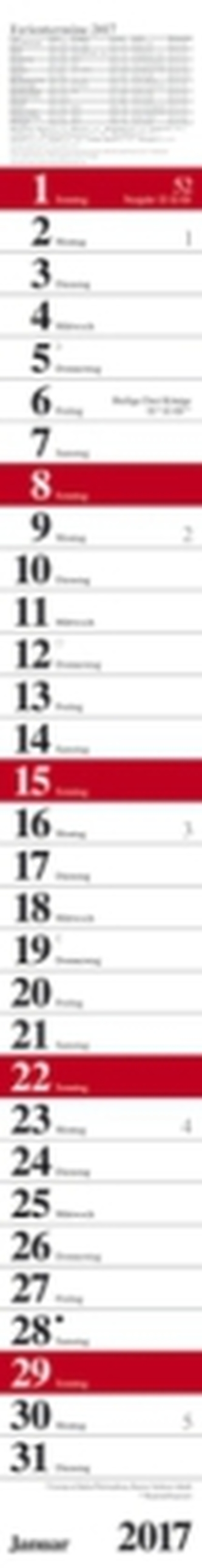 Streifenplaner Praktika Rot 2017