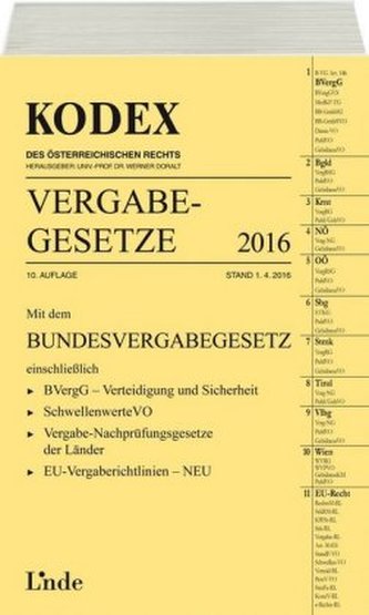 KODEX Vergabegesetze 2016