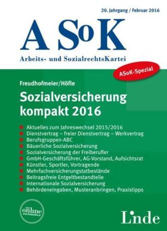 ASoK-Spezial Sozialversicherung kompakt 2016 (f. Österreich)
