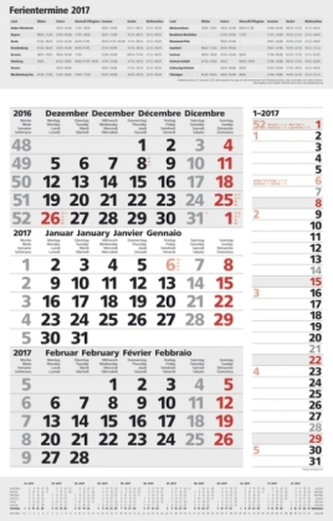 3-Monats-Planer Combi Grau 2017