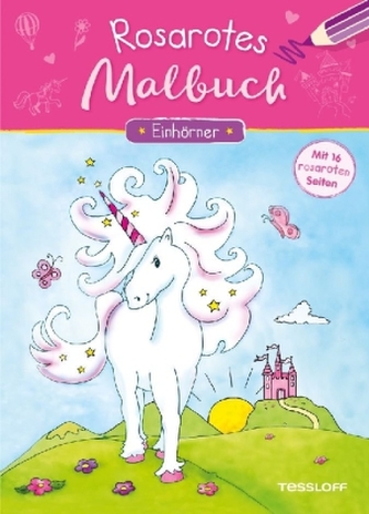 Rosarotes Malbuch. Einhörner