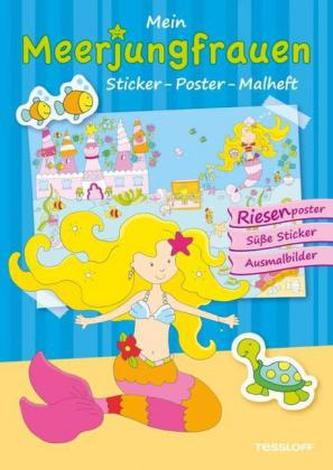 Mein Meerjungfrauen Sticker-Poster-Malheft