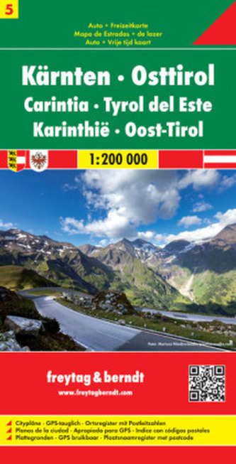 Freytag & Berndt Autokarte Kärnten - Osttirol. Carinthia - East Tyrol. Carinzia - Tirolo Orientale; Carinthie - Tirolo Orientale