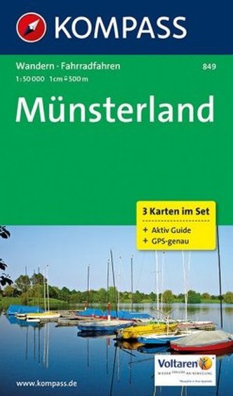 Kompass Karte Münsterland, 3 Bl. m. Kompass Naturführer Wiesenblumen
