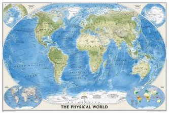 National Geographic World Physical Map, Planokarte