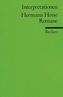 Hermann Hesse, Romane, Interpretationen