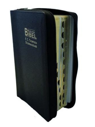 Neue Luther Bibel, F.C. Thompson, Studienausgabe, m. Reißverschluss, Lederfaserstoff Cromwell schwarz