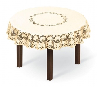 Žakárový ubrus QUIDO krémová O 140 cm MyBestHome