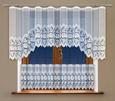 SET 2 KUSY - Dekorační vitrážová žakárová záclona LAVAN bílá 300x100 cm + 300x45 cm (cena za 2 kusy) MyBestHome