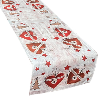 Vánoční ubrus - běhoun na stůl VÁNOČNÍ SRDCE 40X140 cm Mybesthome