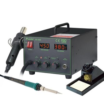 Kombinovaná pájecí/horkovzdušná stanice 640+40W, 100-480°C Kombinovaná pájecí/horkovzdušná stanice 640+40W, 100-480°C