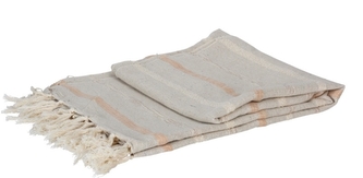 Pléd s třásněmi oranžový proužek 130x170 cm