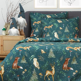 Bavlněné vánoční povlečení | PADU | lesní motiv | 220x200 cm | XM22 Homla