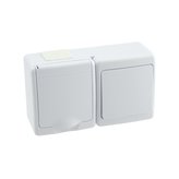 Zásuvka se spínačem č.1 na omítku IP44 bílá