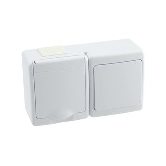 Zásuvka se spínačem č.1 na omítku IP44 bílá