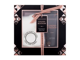 The Indulgent Bathing Co Golden Boudoir mléko na nohy Foot Lotion Salted Caramel 100 ml + ponožky Luxury Socks 1 pár