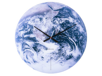 Nástěnné hodiny skleněné Earth 60 cm Země modré Karlsson