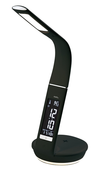 Designové stolní digitální LED hodiny 1305 AMS s noční LED lampou a nabíječkou pro smartphone