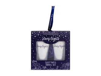 The Indulgent Bathing Co Starry Nights tělové mléko Lavender And Lime Flower Body Lotion 50 ml + sprchový gel Lavender & Lime Flower Body Wash 50 ml + mycí houba Luxury Shower Puff 1 ks