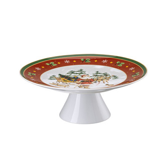 Vánoční tác na noze Veselé Vánoce, 27 cm Santa a sáně Rosenthal Vánoční tác na noze Veselé Vánoce, 27 cm Santa a sáně Rosenthal