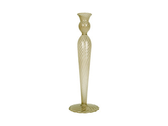 Skleněný svícen Swirl L mechově zelený 26,5 cm Present Time
