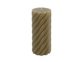 Svíčka Swirl L 15 cm mechově zelená Present Time