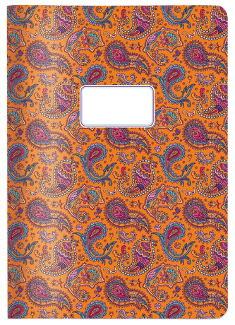 Sešit/Notes/Blok A4 růžovo oranžový motiv Paisley CEDON