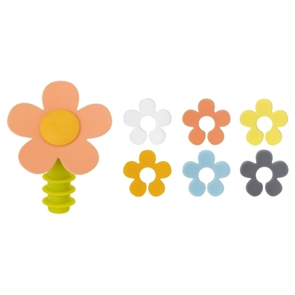 Sada zátek na láhve kytka Flower Power a 6 popisovačů VIGAR