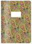 Sešit/Notes/Blok A4 zeleno oranžový motiv Paisley CEDON
