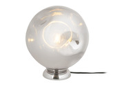 Stolní kulatá lampa Blown round sklo chrom Leitmotiv