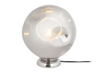 Stolní kulatá lampa Blown round sklo chrom Leitmotiv