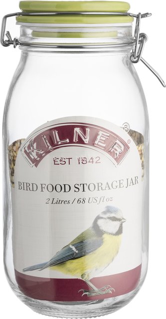 Kulatá sklenice s klipem ptáček, 2,0 l Kilner