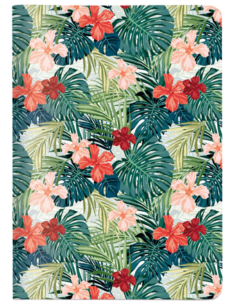 Notýsek/Zápisník A6 zelené palmy, červené,oranžové květy CEDON