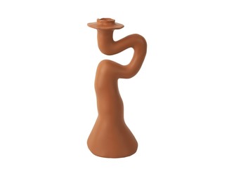 Svícen Organic Swirl velký oranžový Present Time
