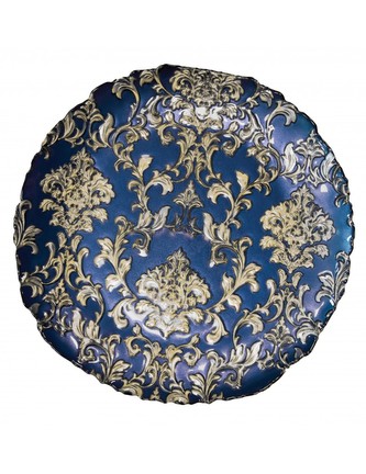 Tác/talíř skleněný 38 cm Danubio Blu BRANDANI
