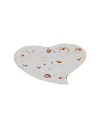 Vánoční talíř/tác na cukroví ve tvaru srdce 20cm ALLELUIA BRANDANI